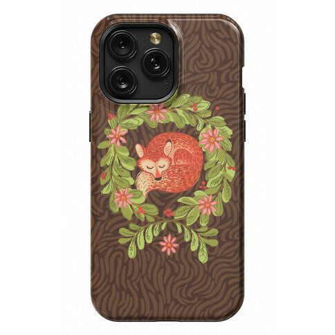Sleeping Fox Wreath Phone Case